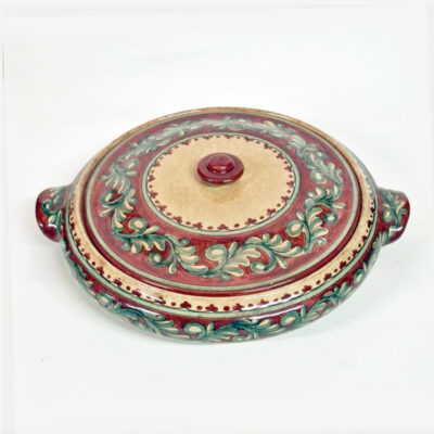 Biscottiera fondo rosso rubino 20cm